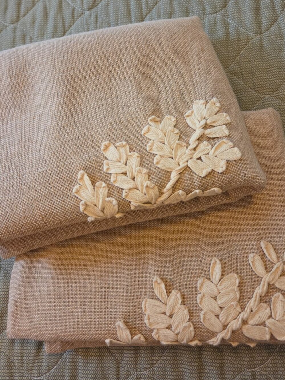 IKEA BOTANICAL PILLOW COVERS 20" X 20" -PAIR- natural tones & fabrics -exel cond